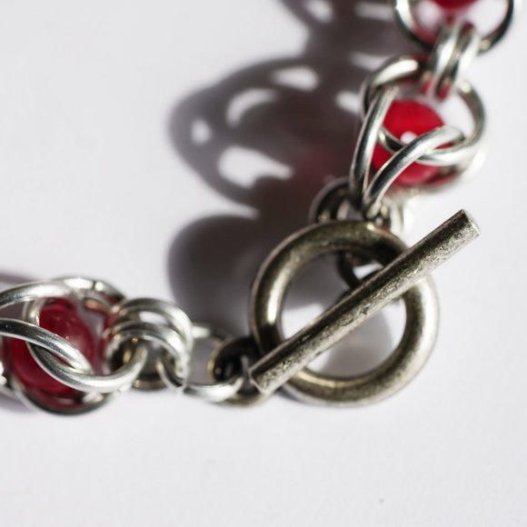 Caged Bead Chainmaille Bracelet - Picture 2 of 3